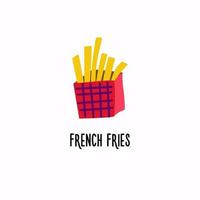 Clip art box of fried french fries vector