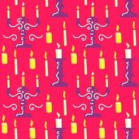 Seamless pattern with candelabra candlesticks and candles. vector