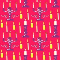 Seamless pattern with candelabra candlesticks and candles. vector