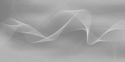 Abstract gray background and white wavy lines vector