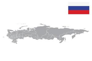 mapa de rusia. bandera de rusia ilustración de vector de símbolo de icono plano