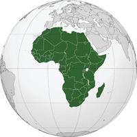 Map of Globe of Africa vector