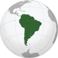 mapa del globo terráqueo de américa del sur vector