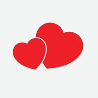 vector de icono de corazón. símbolo de amor perfecto. signo del día de san valentín, emblema aislado en fondo blanco, estilo plano para diseño gráfico y web,