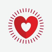 vector de icono de corazón. símbolo de amor perfecto. signo del día de san valentín, emblema aislado en fondo blanco, estilo plano para diseño gráfico y web,