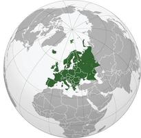 Map of Globe of Europe vector