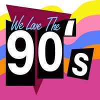 Cartel de los años 90 y 80. amamos los 90's. texturas de estilo retro y mezcla de texto. fondo de moda estética y gráfico de los años ochenta. plantilla de evento de fiesta de música pop y rock. cartel de vector vintage, pancarta.