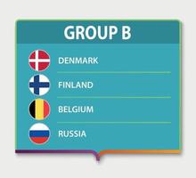 European football tournament group. vector