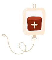 Blood transfusion. Blood bags for donated. Medicine, hospital. Hand drawn vector illustrations isolated on the white background.