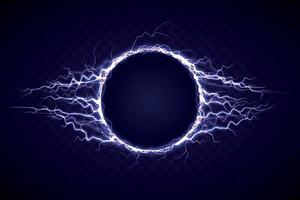 Electric circle with lightning effect vector