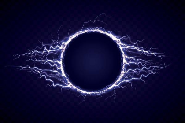 Electric circle with lightning effect