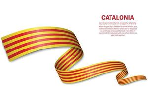 waving flag of Catalonia on white background vector