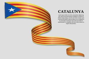 ondeando la bandera del independentista catalán - estelada vector