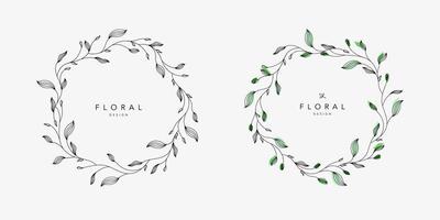 Beautiful leaf frames outline for beauty industry weddings Vector illustration