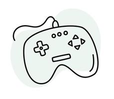 Ilustración de vector de garabato dibujado a mano de joystick de juego de jugador