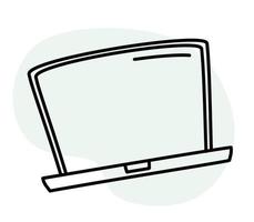 Laptop Desktop Hand-drawn Doodle Shopping concept Vector Illustration
