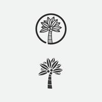 Palm tree summer logo template vector