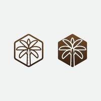 Palm tree summer logo set icon design and  template vector