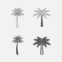 Palm tree summer logo set icon design and  template vector