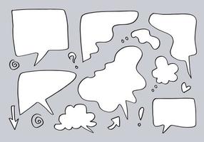 Hand drawn set of speech bubbles isolated on gray background.vector illustration.eps 10. vector