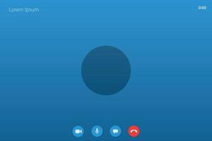 Video call screen template, template for online conference inter vector