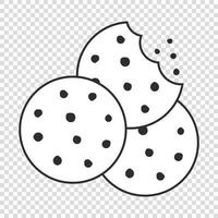 Cookie icon icolated on transparent background, vector