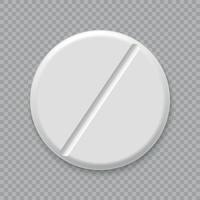 3d Realistic White Medical Pill Template for your design vector