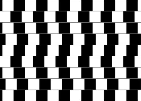 Cafe wall geometric optical illusion pattern