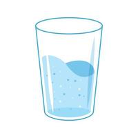 vaso de agua de diseño plano aislado sobre fondo blanco vector