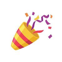 Exploding party poppers with confetti vector