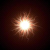 Electric ball with lightning effect vector