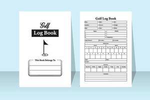 Golf score notebook. Golf location and player information logbook template. Interior of a journal. Sports scorebook interior. Golf score and cart information notebook template. vector