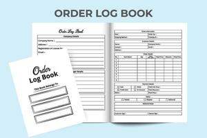 Order tracker notebook. Order quantity and shipment checker. Interior of a logbook. Business Order tracker notebook and payment checker interior. Business journal template interior. vector