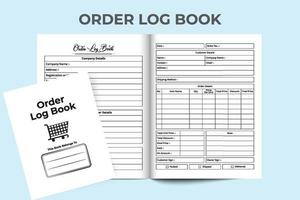 Order log book interior. Business purpose notebook template. Interior of a journal. Business Order tracker notebook and payment checker interior. Order quantity and shipment checker interior. vector