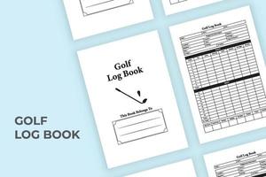 Golf score journal interior. Golf score tracker and cart information notebook template. Interior of a logbook. Golf location and player information journal template. Sports scorebook interior. vector
