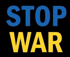 Stop War In Ukraine Abstract Symbol Vector Illustration With Black Background