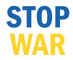 Stop War In Ukraine Blue And Yellow Abstract Symbol Vector Illustration