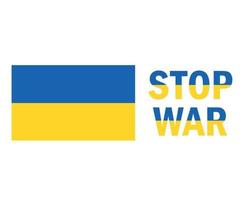 Stop War In Ukraine And Flag Emblem Abstract Symbol Vector Illustration