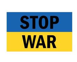 Stop War In Ukraine Flag Icon Emblem Abstract Symbol Vector Illustration Black