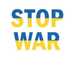 Stop War In Ukraine Emblem Abstract Symbol Vector Illustration