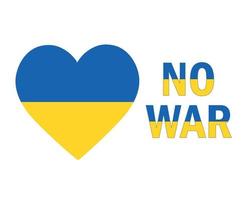 No War In Ukraine Emblem Heart Icon Abstract Symbol Vector Illustration