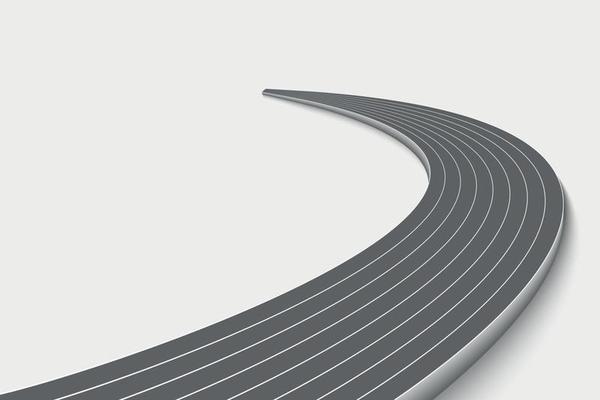 Winnding Curve Road Isolated