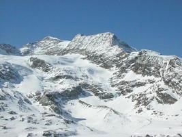 Piz Bernina range of mountains in Swiss Rethic Alps in Canton Gr photo
