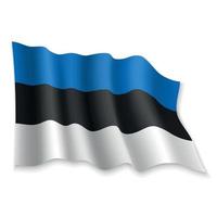 3D Waving Flag. Vector illustration