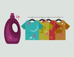 Shirt hanging in the laundry and  laundry deodorize vector illustration