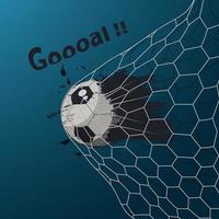 Soccer ball in goal net vector illustration