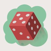 Red Dice with reflection Vector Illustration