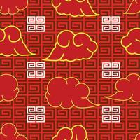 Chinese New Year Red Seamless Pattern vector