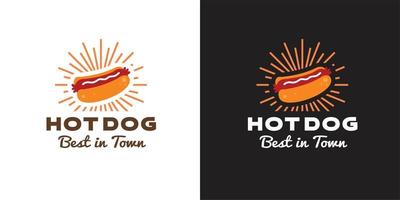 ILLUSTRATION VECTOR GRAPHIC OF HOT DOG WITH THE BREAD AND SAUSAGE SHINNING GOOD FOR JUNK FAST FOOD RESTAURANT BEST IN TOWN HOTDOG BOOTH