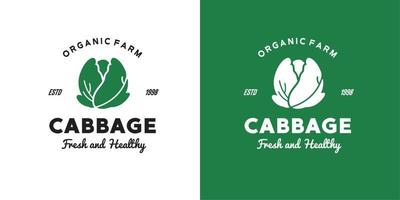 ILLUSTRATION VECTOR GRAPHIC OF fresh green premium quality vegetable cabbage from organic farm GOOD FOR vintage cabbage logo at market, farmer, field, garden, retail, shop, market